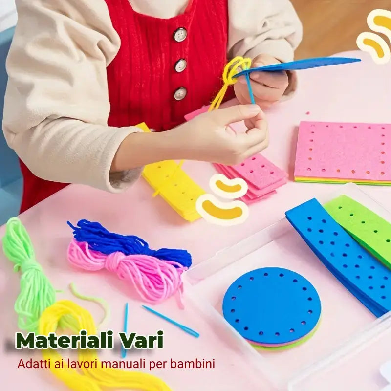 Kit in Lana  per Bambini – Libera la Creatività ad Ogni Punto!